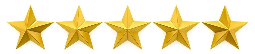 Five gold stars in a row
